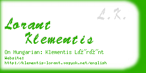 lorant klementis business card